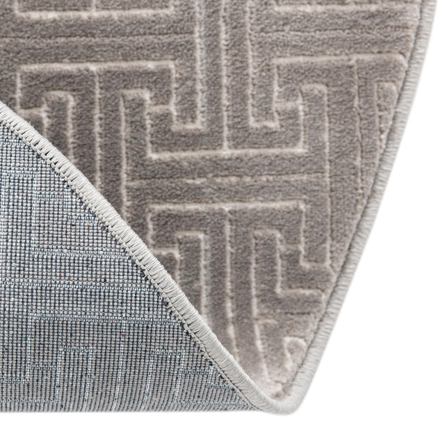 Gray 5' 3 x 5' 3 Jill Zarin Uptown Round Area Rug 70% Polypropylene & 30% Polyester Contemporary Carpet for Living, Dining, Office, Bedroom for Sale at Rug Engine