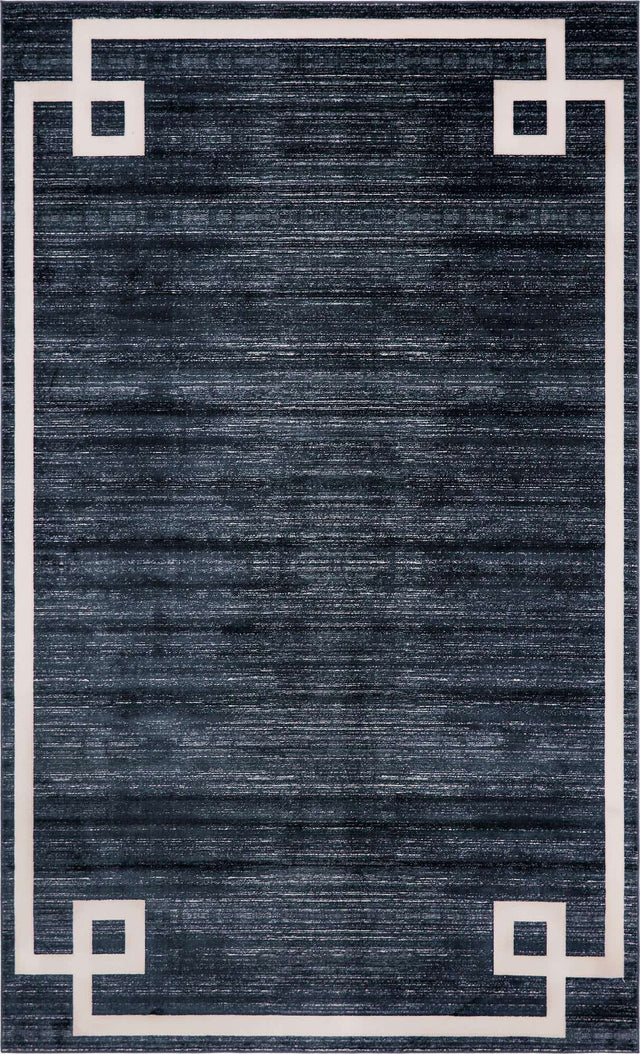 Navy Blue 5' 1 x 8' Jill Zarin Uptown Rectangle Area Rug 70% Polypropylene & 30% Polyester Contemporary Carpet for Living, Dining, Office, Bedroom for Sale at Rug Engine