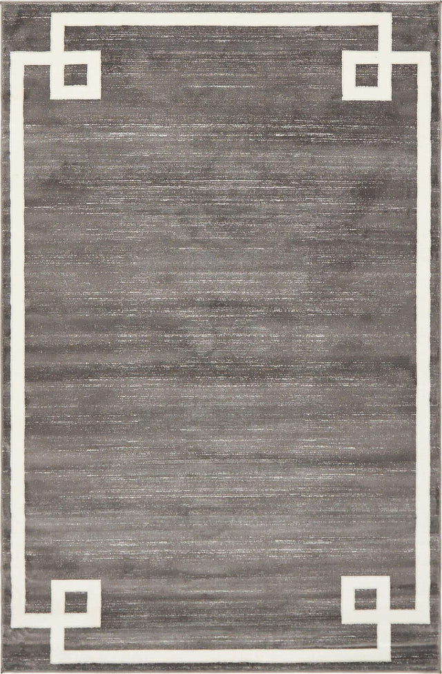 Gray 4' 1 x 6' 1 Jill Zarin Uptown Rectangle Area Rug 70% Polypropylene & 30% Polyester Contemporary Carpet for Living, Dining, Office, Bedroom for Sale at Rug Engine
