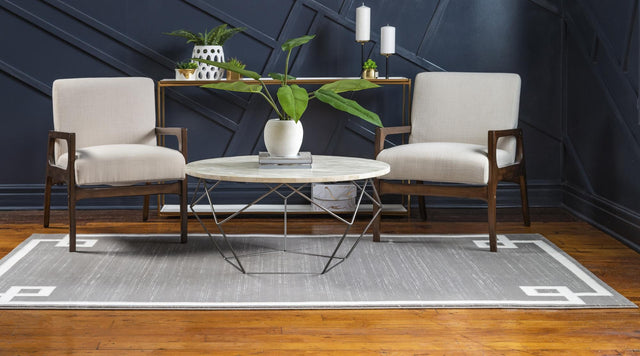 Gray 5' 1 x 8' Jill Zarin Uptown Rectangle Area Rug 70% Polypropylene & 30% Polyester Contemporary Carpet for Living, Dining, Office, Bedroom for Sale at Rug Engine