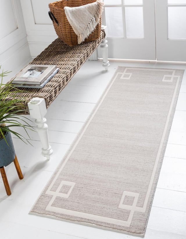 Beige 2' 7 x 13' 11 Jill Zarin Uptown Runner Area Rug 70% Polypropylene & 30% Polyester Contemporary Carpet for Living, Dining, Office, Bedroom for Sale at Rug Engine
