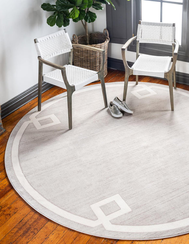 Beige 3' 3 x 3' 3 Jill Zarin Uptown Round Area Rug 70% Polypropylene & 30% Polyester Contemporary Carpet for Living, Dining, Office, Bedroom for Sale at Rug Engine