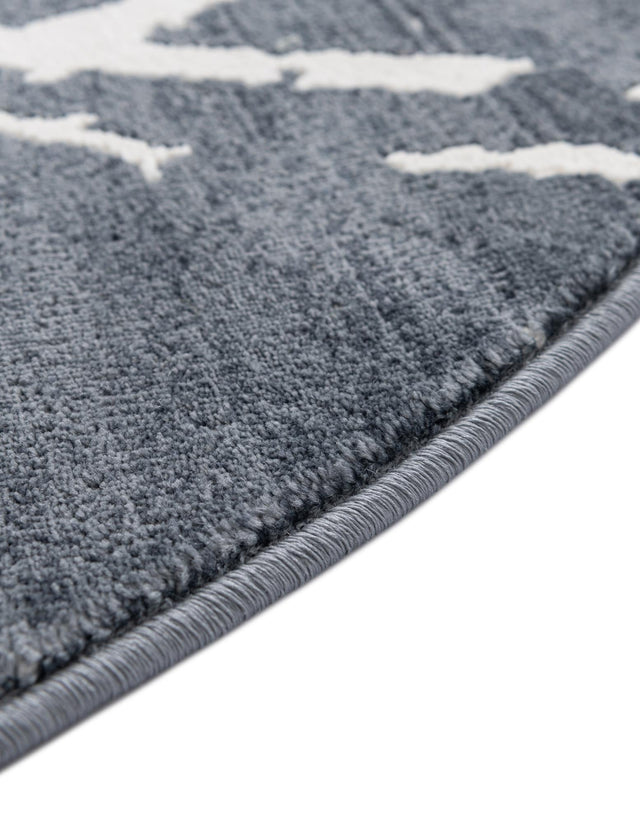 Navy Blue 3' 3 x 3' 3 Jill Zarin Uptown Round Area Rug 70% Polypropylene & 30% Polyester Contemporary Carpet for Living, Dining, Office, Bedroom for Sale at Rug Engine