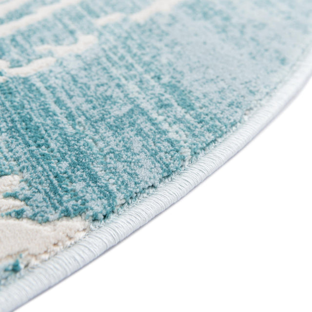 Turquoise 8' x 8' Jill Zarin Uptown Round Area Rug 70% Polypropylene & 30% Polyester Contemporary Carpet for Living, Dining, Office, Bedroom for Sale at Rug Engine