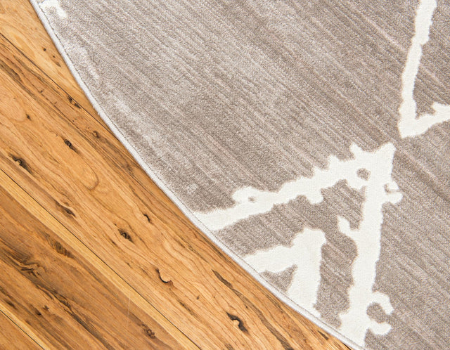 Light Brown 8' x 8' Jill Zarin Uptown Round Area Rug 70% Polypropylene & 30% Polyester Contemporary Carpet for Living, Dining, Office, Bedroom for Sale at Rug Engine