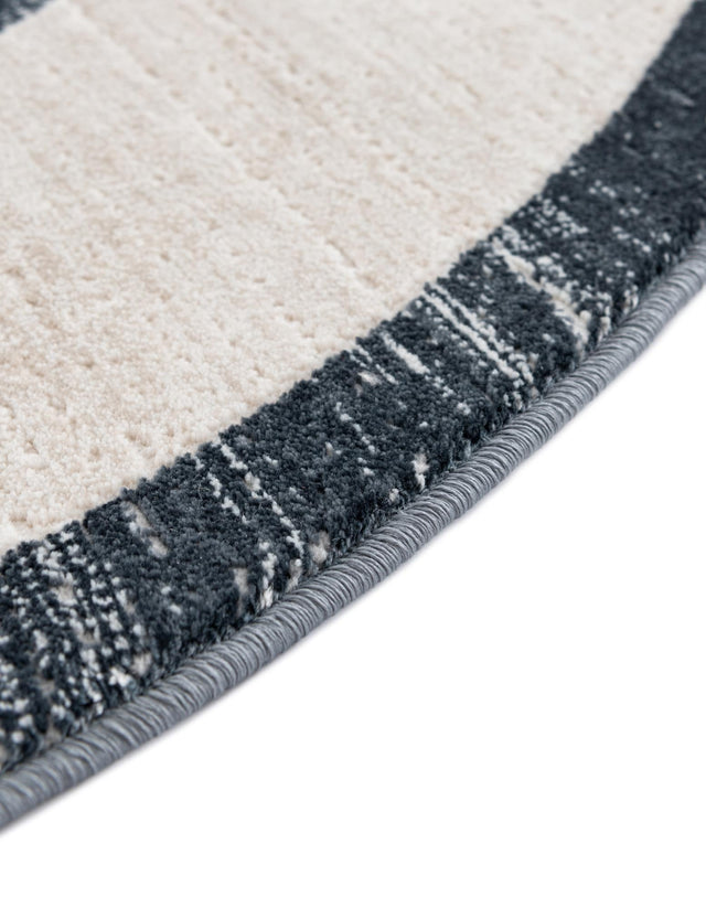 Navy Blue 5' 3 x 5' 3 Jill Zarin Uptown Round Area Rug 70% Polypropylene & 30% Polyester Contemporary Carpet for Living, Dining, Office, Bedroom for Sale at Rug Engine