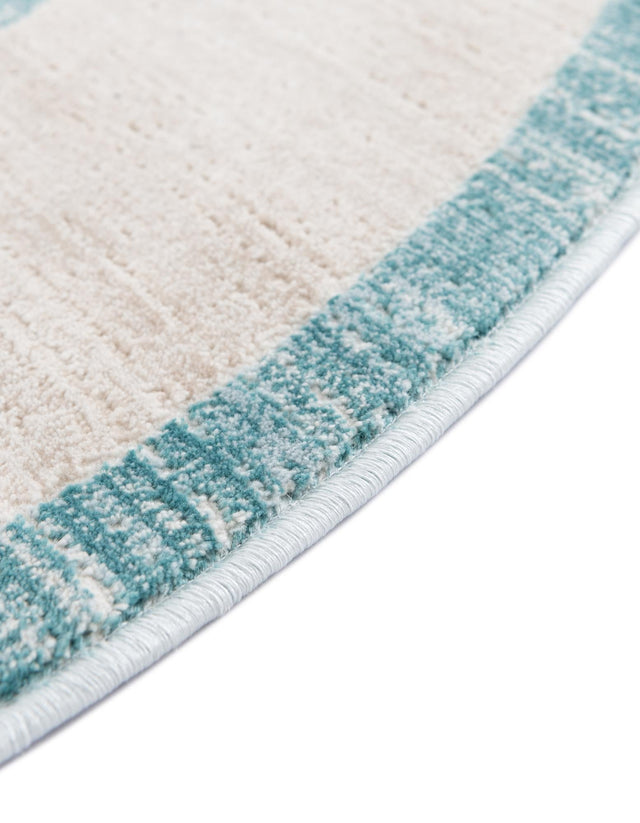 Turquoise 6' 1 x 6' 1 Jill Zarin Uptown Round Area Rug 70% Polypropylene & 30% Polyester Contemporary Carpet for Living, Dining, Office, Bedroom for Sale at Rug Engine