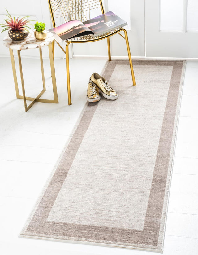 Beige 2' 7 x 13' 11 Jill Zarin Uptown Runner Area Rug 70% Polypropylene & 30% Polyester Contemporary Carpet for Living, Dining, Office, Bedroom for Sale at Rug Engine