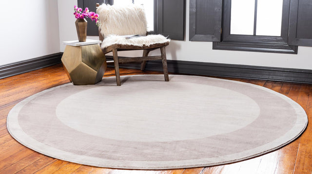 Beige 5' 3 x 5' 3 Jill Zarin Uptown Round Area Rug 70% Polypropylene & 30% Polyester Contemporary Carpet for Living, Dining, Office, Bedroom for Sale at Rug Engine