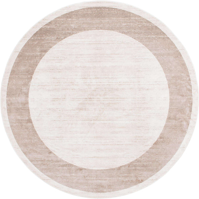 Beige 8' x 8' Jill Zarin Uptown Round Area Rug 70% Polypropylene & 30% Polyester Contemporary Carpet for Living, Dining, Office, Bedroom for Sale at Rug Engine