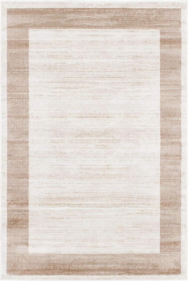 Beige 4' 1 x 6' 1 Jill Zarin Uptown Rectangle Area Rug 70% Polypropylene & 30% Polyester Contemporary Carpet for Living, Dining, Office, Bedroom for Sale at Rug Engine
