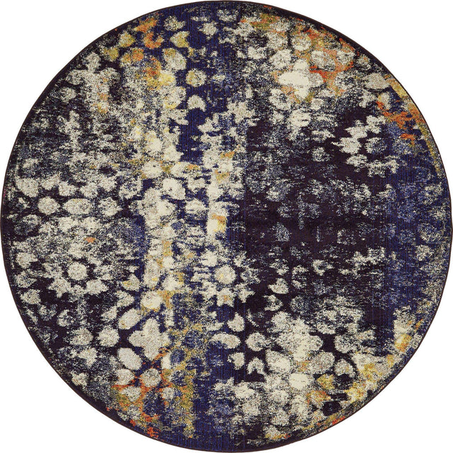 Navy Blue 8' x 8' Vita Round Area Rug