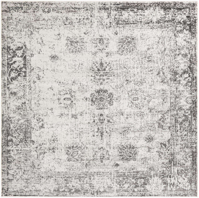 Gray 7' 10 x 7' 10 Sofia Square Area Rug Durable Easy Clean Stain Resistant Unique Carpet for Affordable Interior Home Design for Sale at Rug Engine