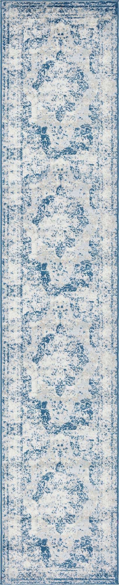 Blue 3' 3 x 16' 5 Sofia Runner Area Rug Durable Easy Clean Stain Resistant Unique Carpet for Affordable Interior Home Design for Sale at Rug Engine