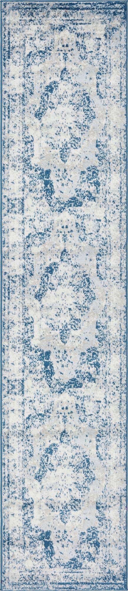 Blue 2' x 9' 10 Sofia Runner Area Rug Durable Easy Clean Stain Resistant Unique Carpet for Affordable Interior Home Design for Sale at Rug Engine