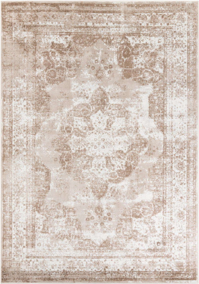 Beige 7' 1 x 10' Sofia Rectangle Area Rug Discounted Clearance Final Sale