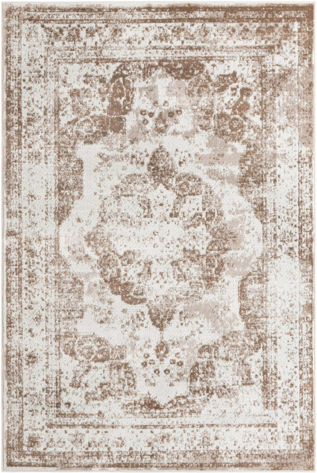 Beige 6' 1 x 9' Sofia Rectangle Area Rug Discounted Clearance Final Sale