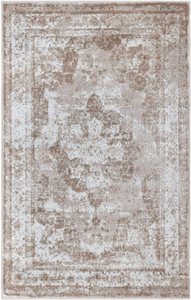 Beige 3' 1 x 5' 3 Sofia Rectangle Area Rug Durable Easy Clean Stain Resistant Unique Carpet for Affordable Interior Home Design for Sale at Rug Engine
