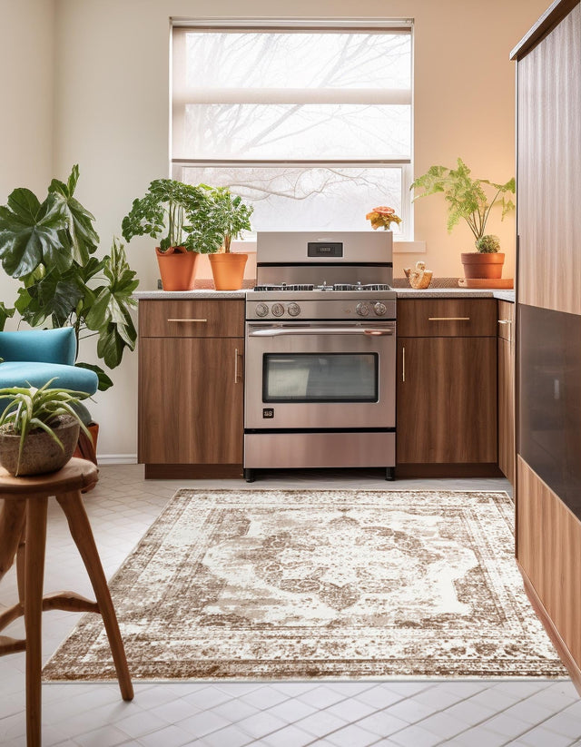 Beige 10' x 10' Sofia Square Area Rug