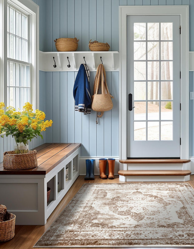 Beige 10' x 10' Sofia Square Area Rug