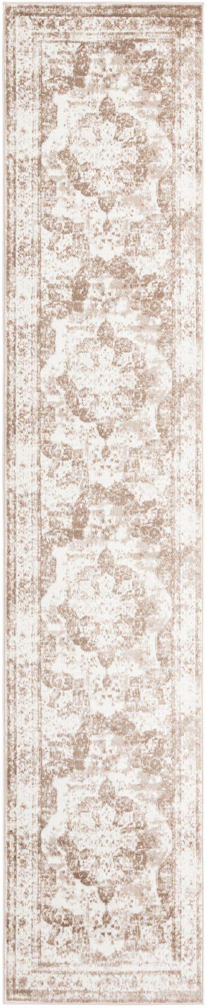 Beige 3' 3 x 16' 5 Sofia Runner Area Rug Durable Easy Clean Stain Resistant Unique Carpet for Affordable Interior Home Design for Sale at Rug Engine