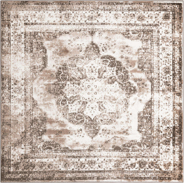 Light Brown 7' 10 x 7' 10 Sofia Square Area Rug Durable Easy Clean Stain Resistant Unique Carpet for Affordable Interior Home Design for Sale at Rug Engine