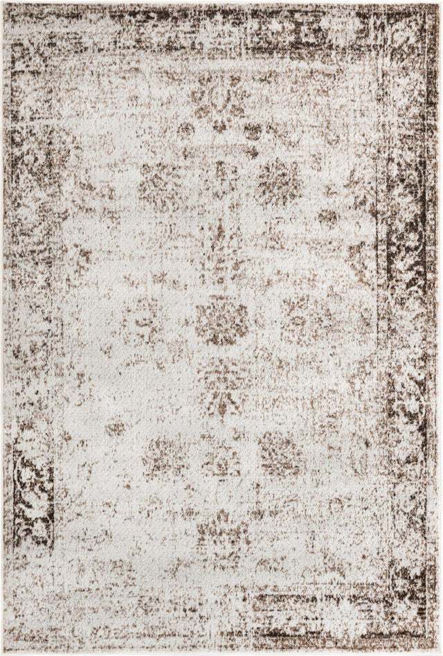 Beige 6' 1 x 9' Sofia Rectangle Area Rug Discounted Clearance Final Sale