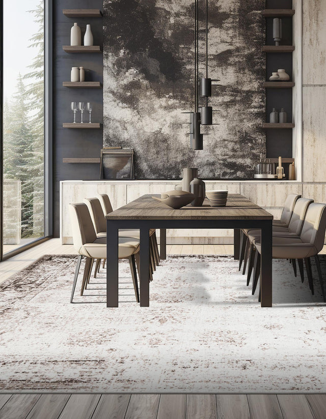 Beige 7' 10 x 7' 10 Sofia Square Area Rug Durable Easy Clean Stain Resistant Unique Carpet for Affordable Interior Home Design for Sale at Rug Engine