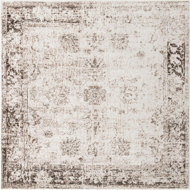 Beige 6' 1 x 6' 1 Sofia Square Area Rug Durable Easy Clean Stain Resistant Unique Carpet for Affordable Interior Home Design for Sale at Rug Engine