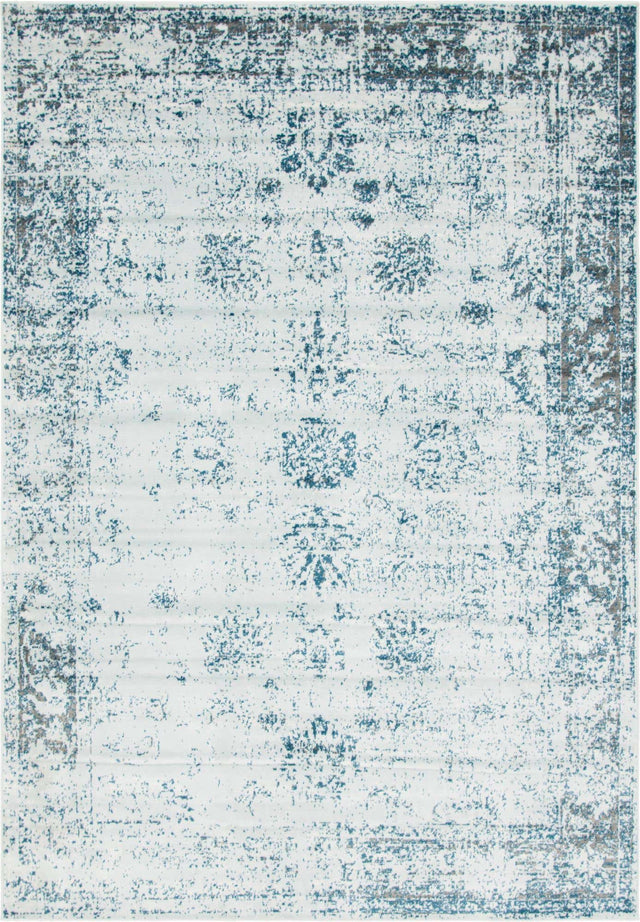 Light Blue 7' 1 x 10' Sofia Rectangle Area Rug Durable Easy Clean Stain Resistant Unique Carpet for Affordable Interior Home Design for Sale at Rug Engine