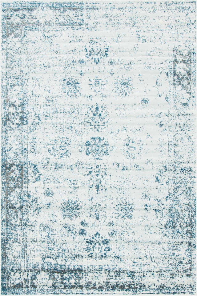 Light Blue 6' 1 x 9' Sofia Rectangle Area Rug Durable Easy Clean Stain Resistant Unique Carpet for Affordable Interior Home Design for Sale at Rug Engine