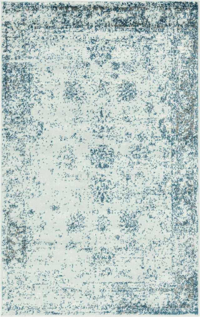 Light Blue 3' 1 x 5' 3 Sofia Rectangle Area Rug Durable Easy Clean Stain Resistant Unique Carpet for Affordable Interior Home Design for Sale at Rug Engine