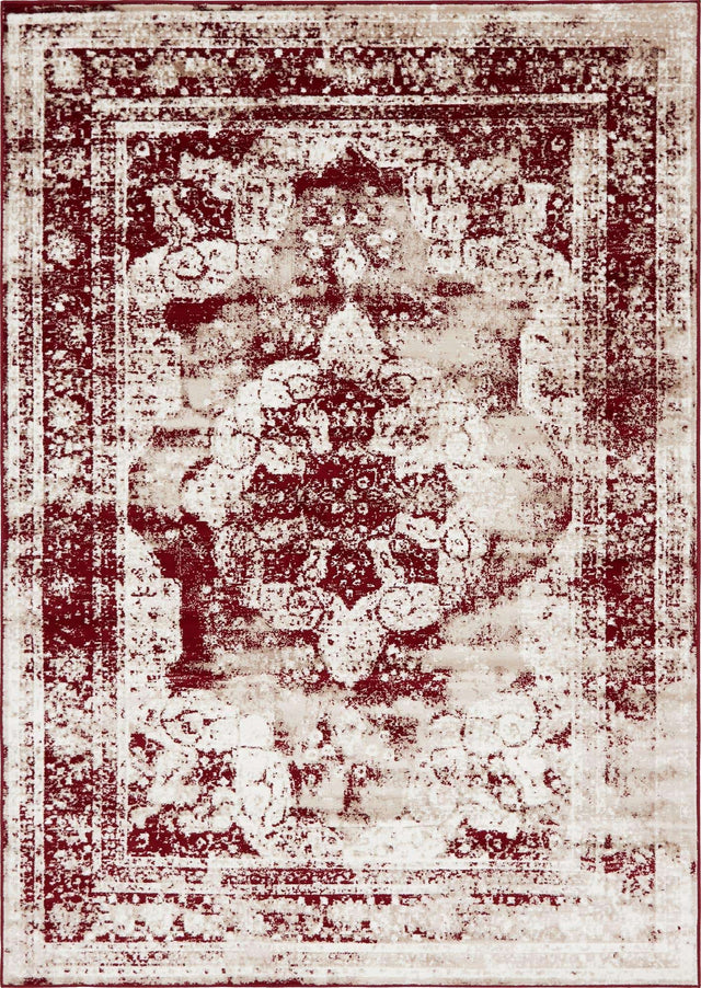 Burgundy 7' 1 x 10' Sofia Rectangle Area Rug Durable Easy Clean Stain Resistant Unique Carpet for Affordable Interior Home Design for Sale at Rug Engine