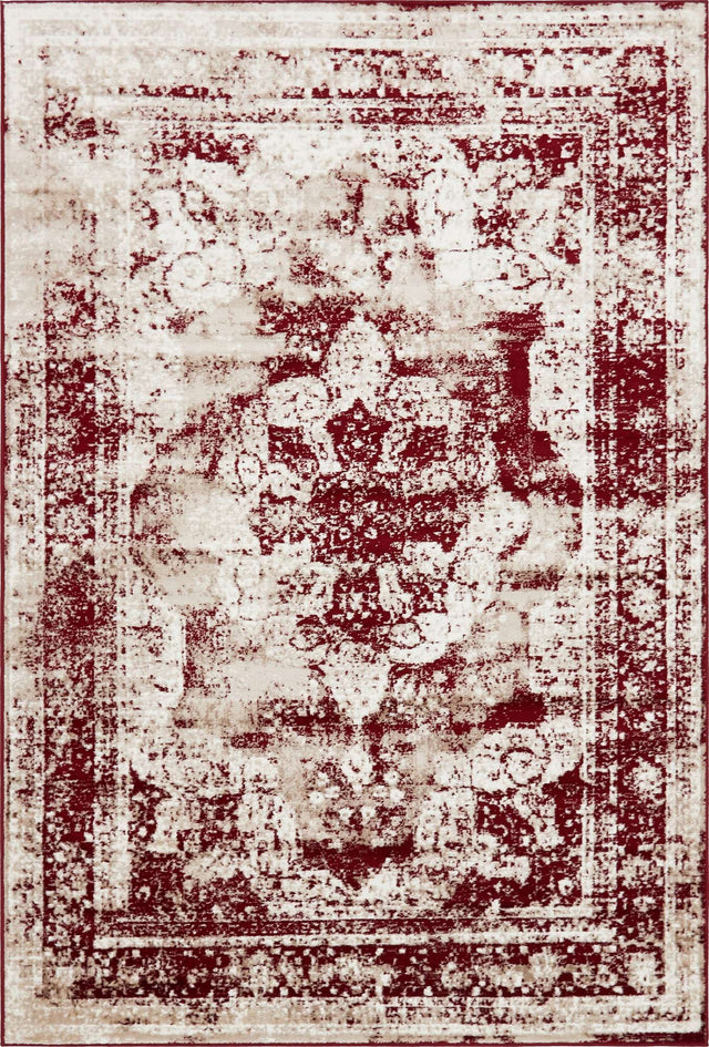 Burgundy 6' 1 x 9' Sofia Rectangle Area Rug Durable Easy Clean Stain Resistant Unique Carpet for Affordable Interior Home Design for Sale at Rug Engine