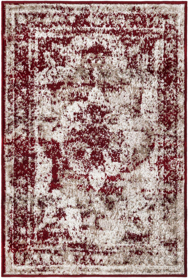 Burgundy 2' x 3' 1 Sofia Rectangle Area Rug Durable Easy Clean Stain Resistant Unique Carpet for Affordable Interior Home Design for Sale at Rug Engine