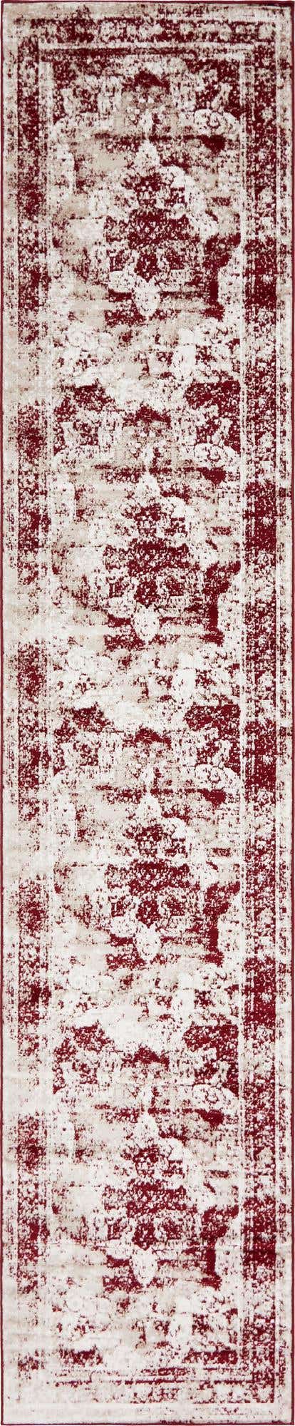 Burgundy 3' 3 x 16' 5 Sofia Runner Area Rug Durable Easy Clean Stain Resistant Unique Carpet for Affordable Interior Home Design for Sale at Rug Engine
