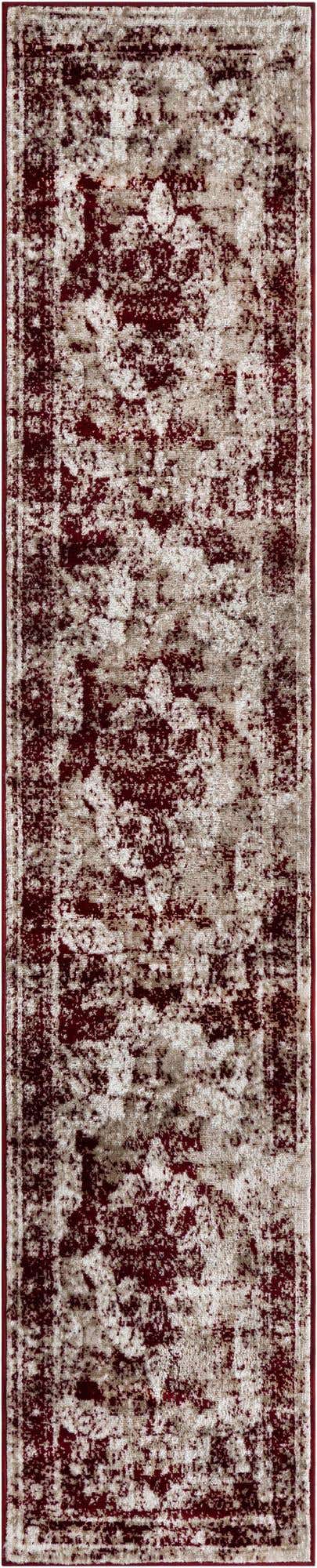 Burgundy 2' x 9' 10 Sofia Runner Area Rug Durable Easy Clean Stain Resistant Unique Carpet for Affordable Interior Home Design for Sale at Rug Engine