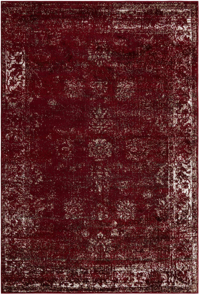 Burgundy 6' 1 x 9' Sofia Rectangle Area Rug Durable Easy Clean Stain Resistant Unique Carpet for Affordable Interior Home Design for Sale at Rug Engine