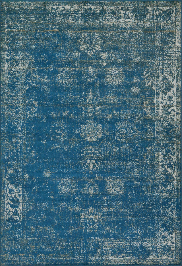 Blue 6' 1 x 9' Sofia Rectangle Area Rug Durable Easy Clean Stain Resistant Unique Carpet for Affordable Interior Home Design for Sale at Rug Engine