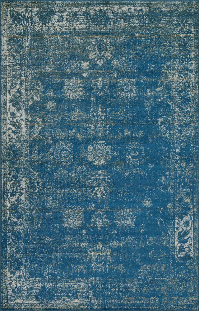 Blue 3' 1 x 5' 3 Sofia Rectangle Area Rug Durable Easy Clean Stain Resistant Unique Carpet for Affordable Interior Home Design for Sale at Rug Engine