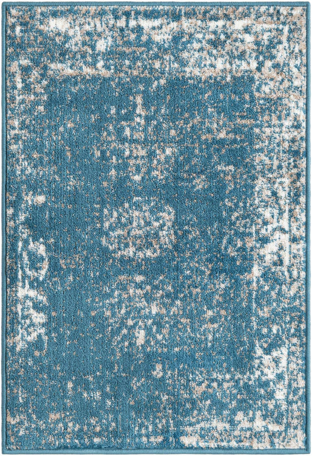 Blue 2' x 3' 1 Sofia Rectangle Area Rug Durable Easy Clean Stain Resistant Unique Carpet for Affordable Interior Home Design for Sale at Rug Engine