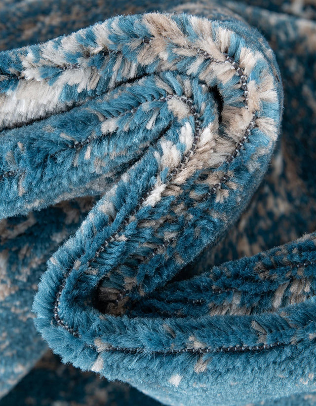 Blue 6' 1 x 6' 1 Sofia Square Area Rug Durable Easy Clean Stain Resistant Unique Carpet for Affordable Interior Home Design for Sale at Rug Engine