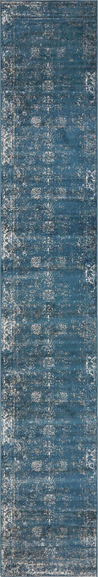 Blue 3' 3 x 19' 8 Sofia Runner Area Rug Durable Easy Clean Stain Resistant Unique Carpet for Affordable Interior Home Design for Sale at Rug Engine