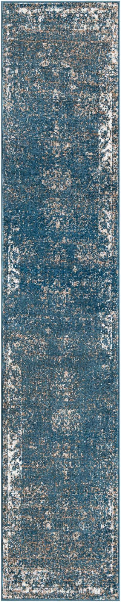 Blue 2' x 9' 10 Sofia Runner Area Rug Durable Easy Clean Stain Resistant Unique Carpet for Affordable Interior Home Design for Sale at Rug Engine