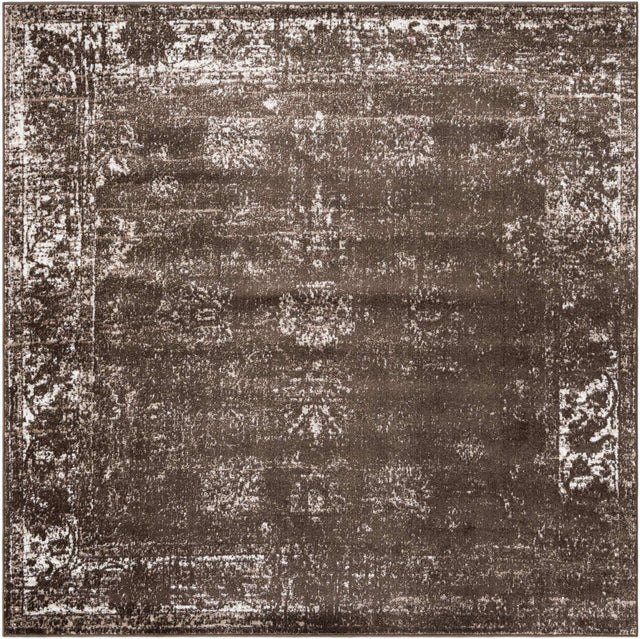 Brown 7' 10 x 7' 10 Sofia Square Area Rug Durable Easy Clean Stain Resistant Unique Carpet for Affordable Interior Home Design for Sale at Rug Engine