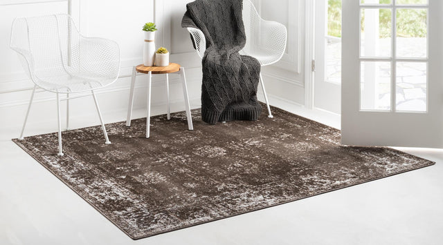 Brown 6' 1 x 6' 1 Sofia Square Area Rug Durable Easy Clean Stain Resistant Unique Carpet for Affordable Interior Home Design for Sale at Rug Engine