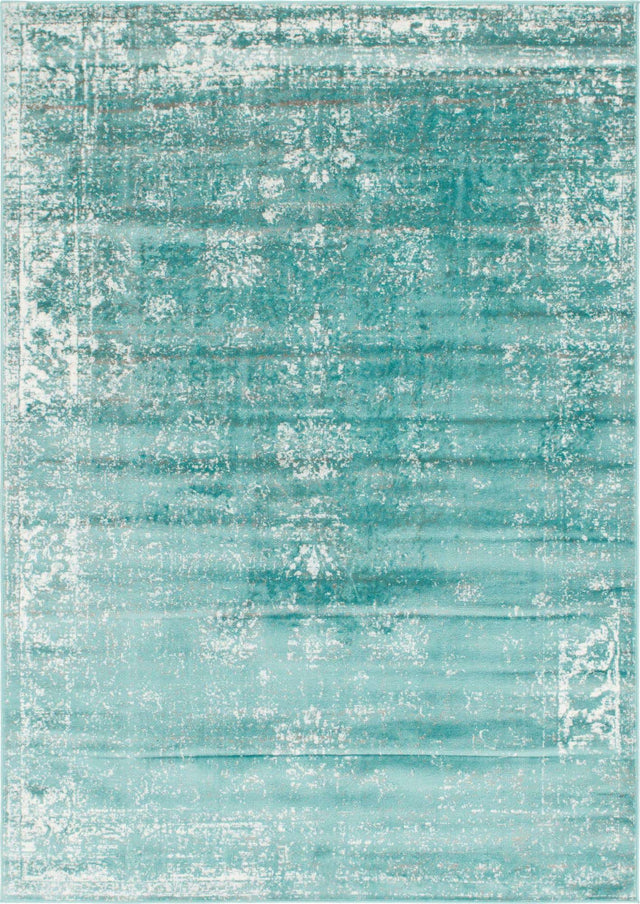 Turquoise 7' 1 x 10' Sofia Rectangle Area Rug Durable Easy Clean Stain Resistant Unique Carpet for Affordable Interior Home Design for Sale at Rug Engine