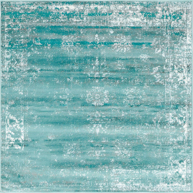 Turquoise 6' 1 x 6' 1 Sofia Square Area Rug Durable Easy Clean Stain Resistant Unique Carpet for Affordable Interior Home Design for Sale at Rug Engine