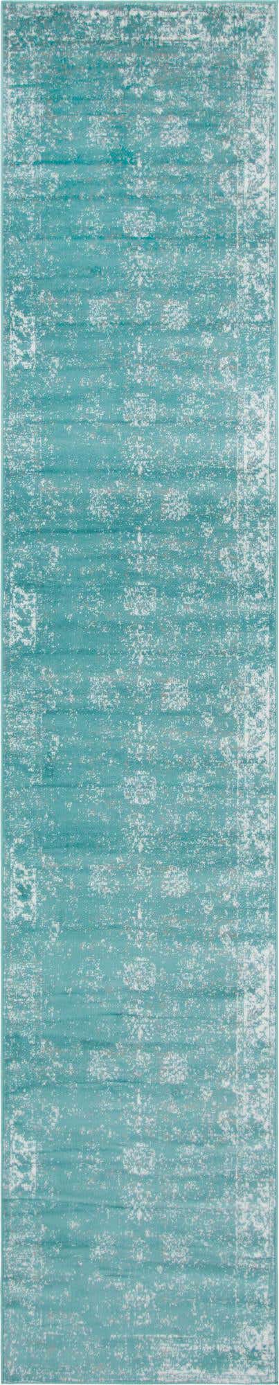 Turquoise 3' 3 x 16' 5 Sofia Runner Area Rug Durable Easy Clean Stain Resistant Unique Carpet for Affordable Interior Home Design for Sale at Rug Engine