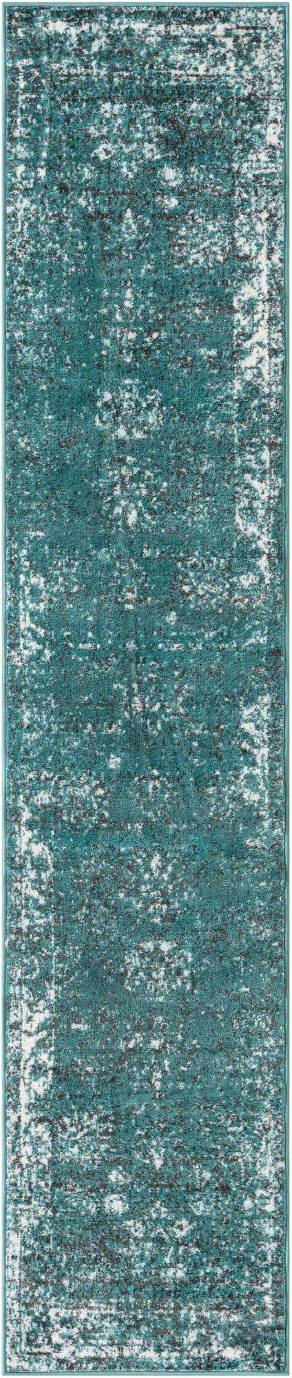 Turquoise 2' x 9' 10 Sofia Runner Area Rug Durable Easy Clean Stain Resistant Unique Carpet for Affordable Interior Home Design for Sale at Rug Engine